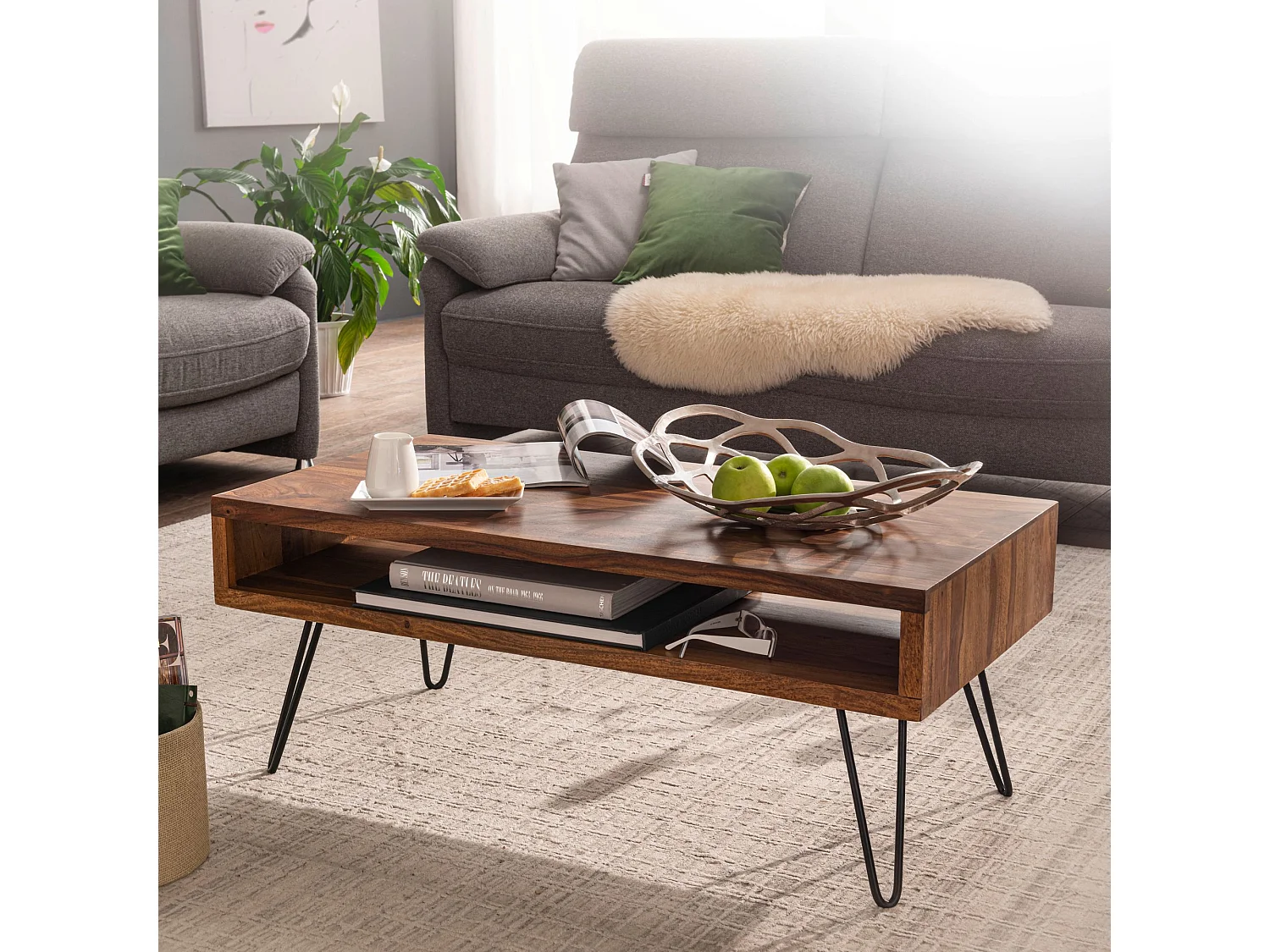 table basse bois massif 100x40x50 cm table de salon table basse