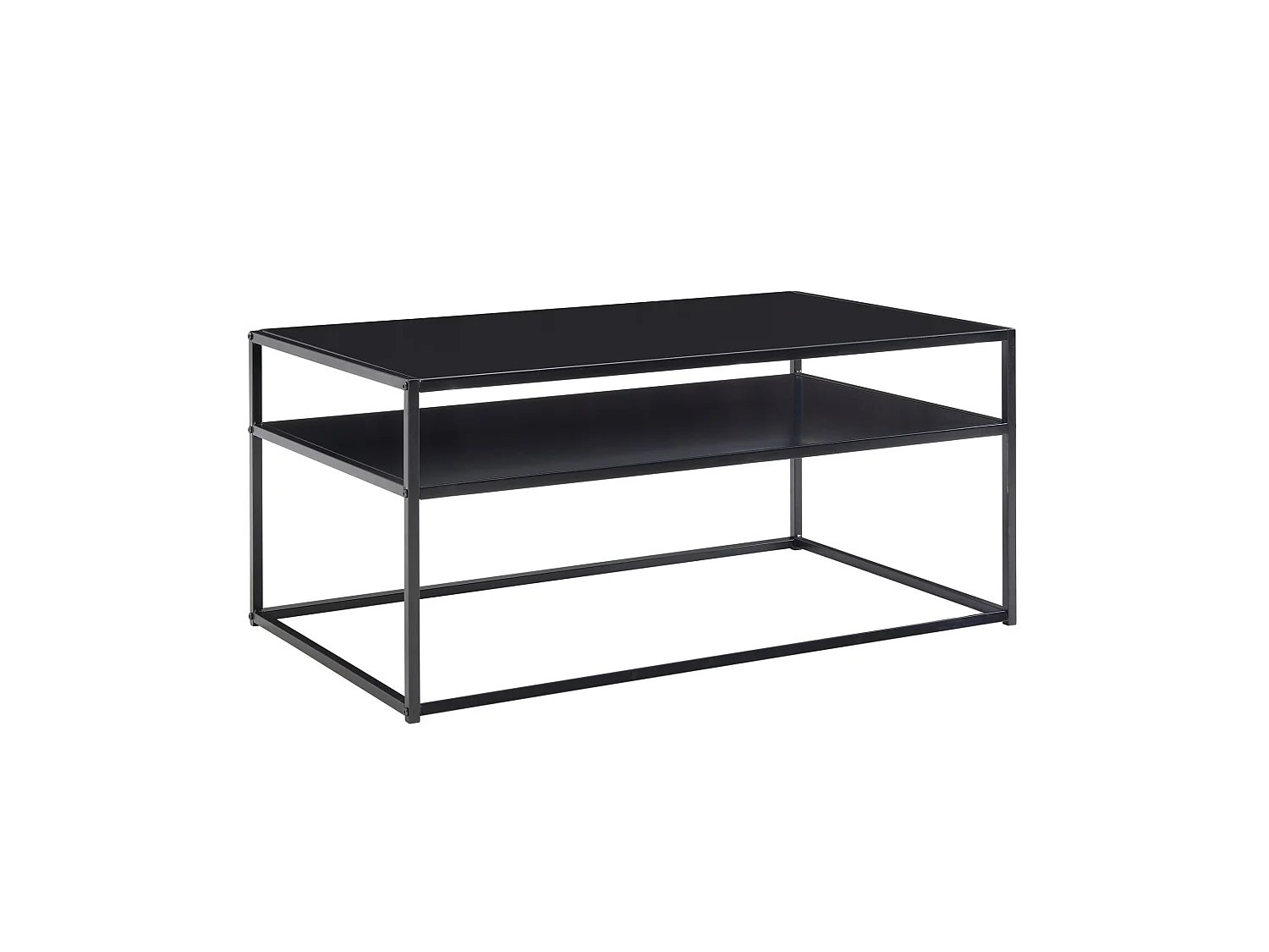 Table Basse de Salon Noir Métal 100x60x45 cm Rectangulaire Table Canapé