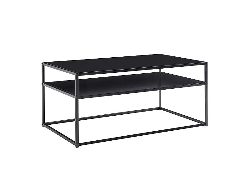Table Basse de Salon Noir Métal 100x60x45 cm Rectangulaire Table Canapé
