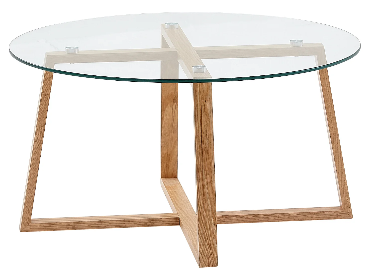 Couchtisch Wohnzimmertisch Holz Glas Sofatisch Tisch Wohnzimmer Rund