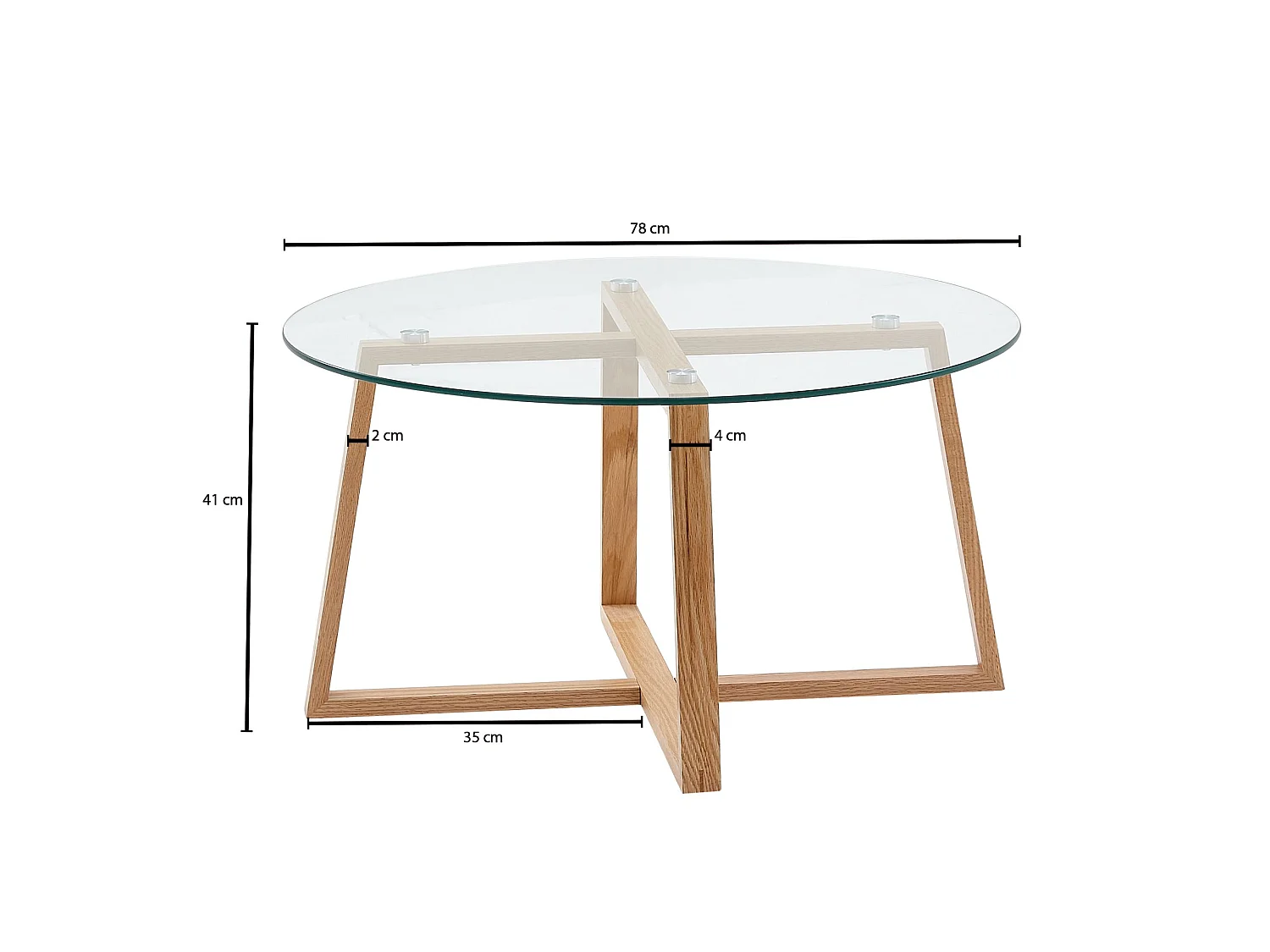 Couchtisch Wohnzimmertisch Holz Glas Sofatisch Tisch Wohnzimmer Rund