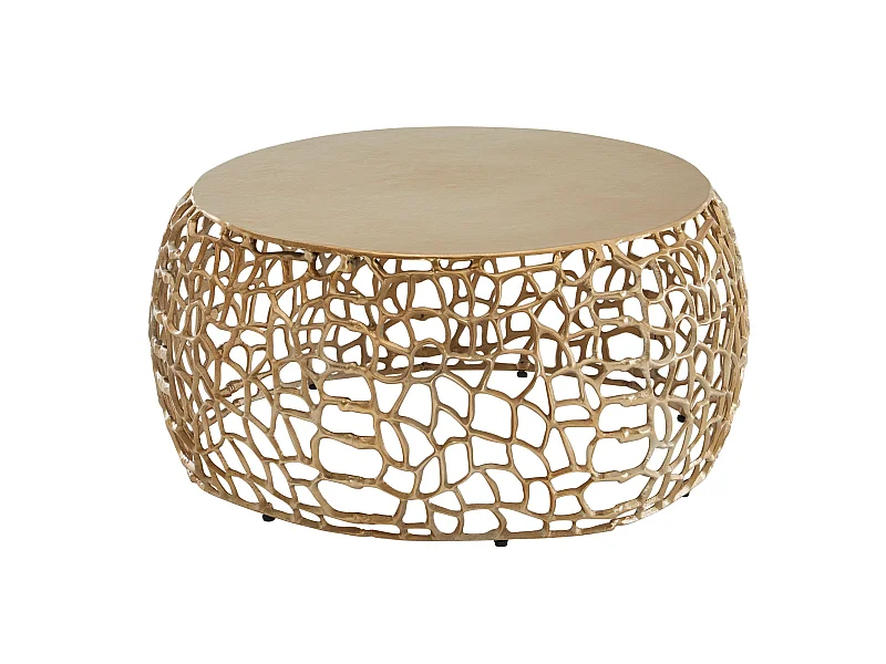 Couchtisch Metall Sofatisch Ø 66 cm Tisch Wohnzimmertisch Rund Aluminium