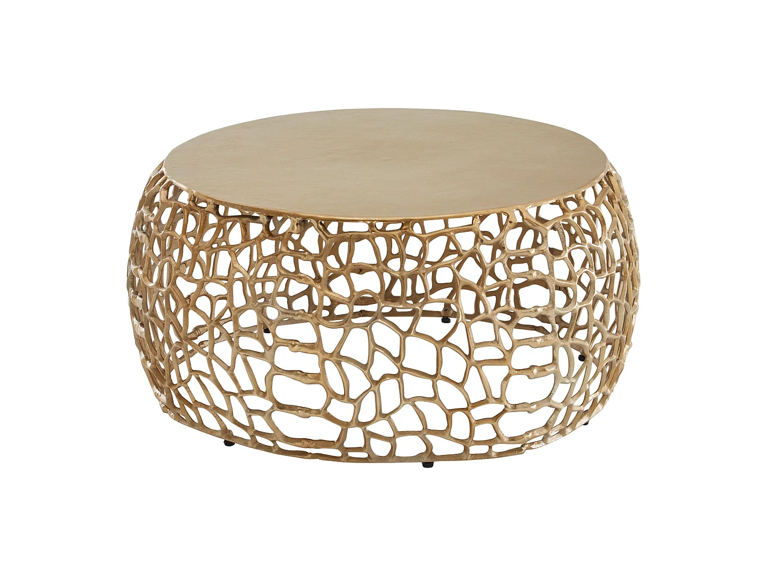 Table Basse Ronde Métal 66x66x30 cm Petite Table de Salon Moderne