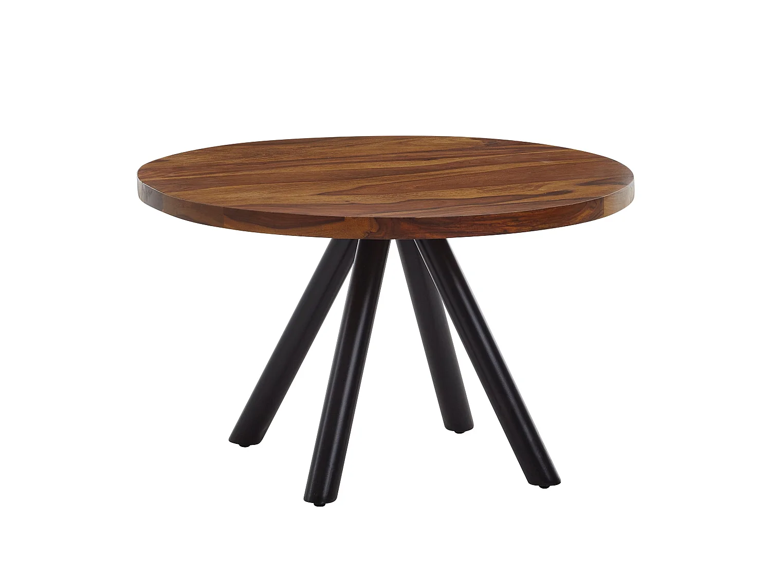 Table Basse Ronde Bois Massif 60x60x35 cm Petite Table de Salon Moderne