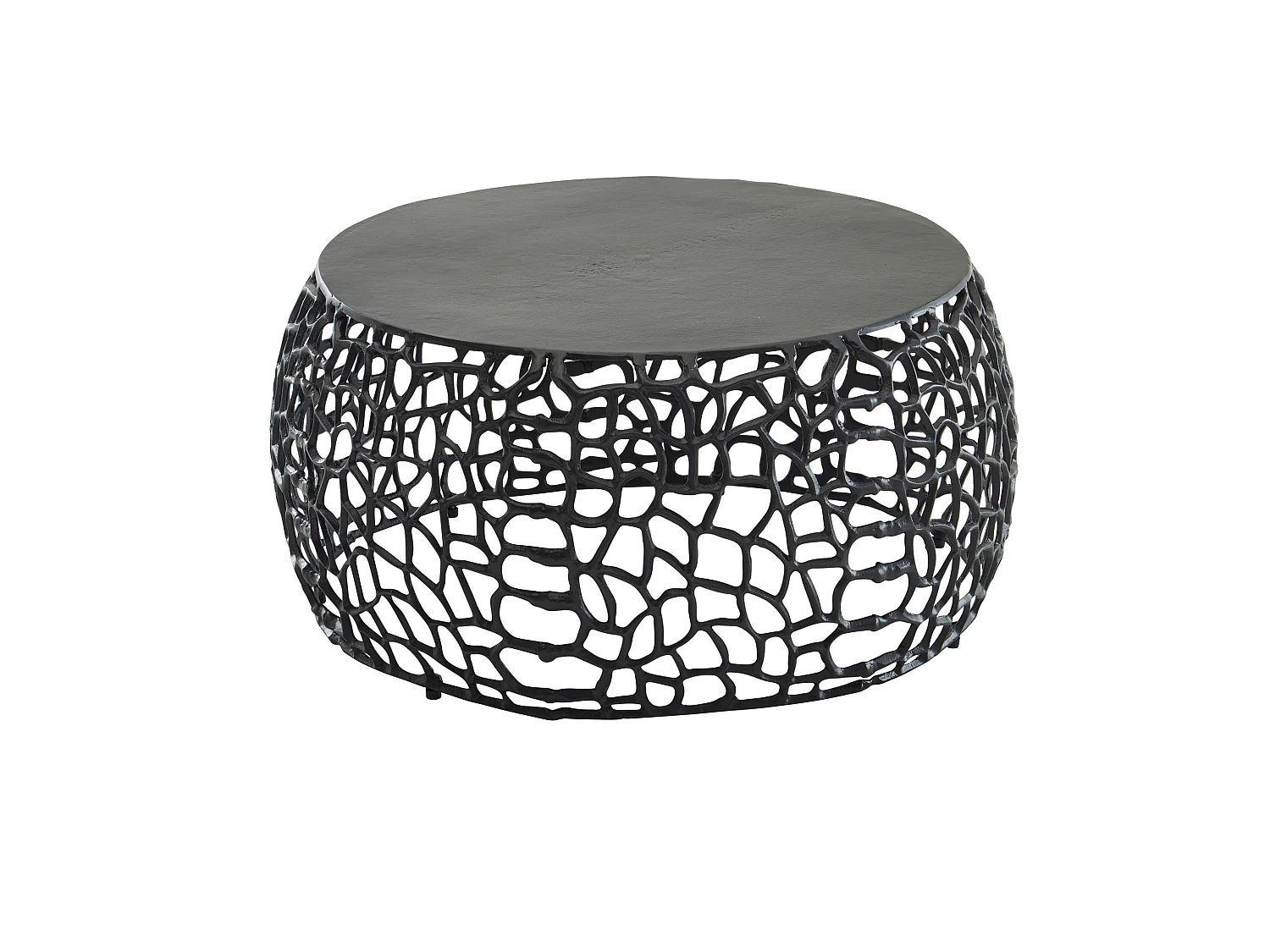 Table Basse Ronde Métal 66x66x30 cm Petite Table de Salon Moderne