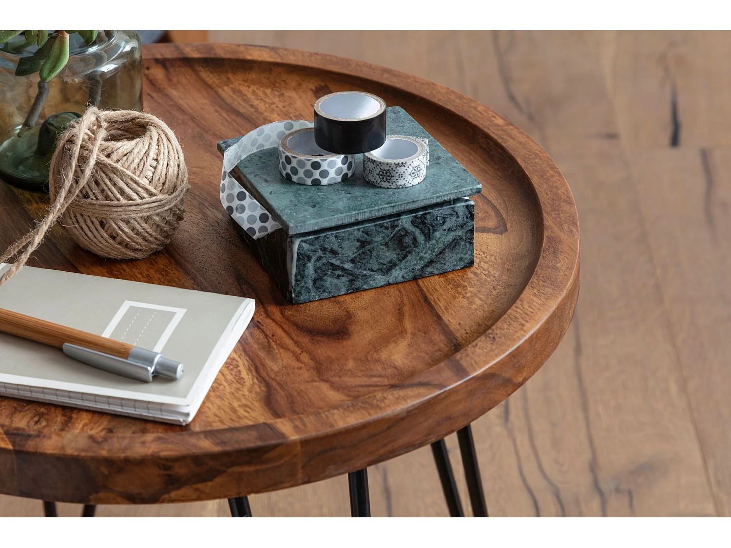 Table basse 45x40x45 cm Table de salon Sheesham Table basse ronde