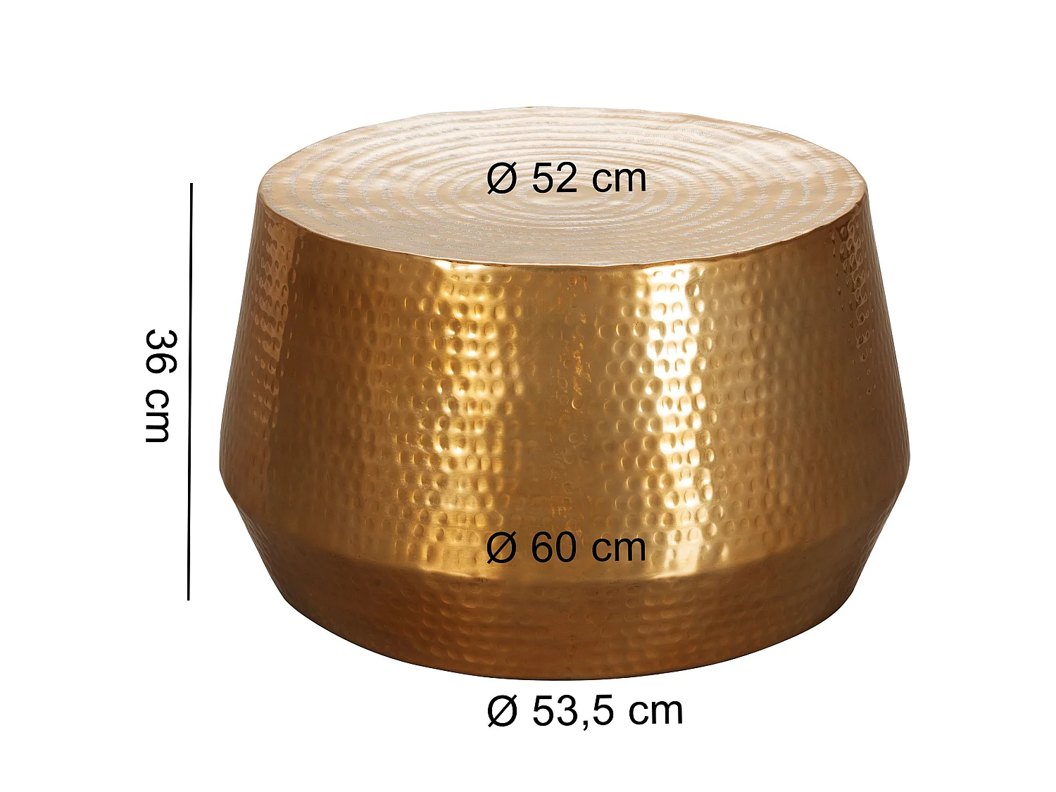 Couchtisch Ø 60 cm Aluminium Beistelltisch Sofatisch Wohnzimmertisch Alu