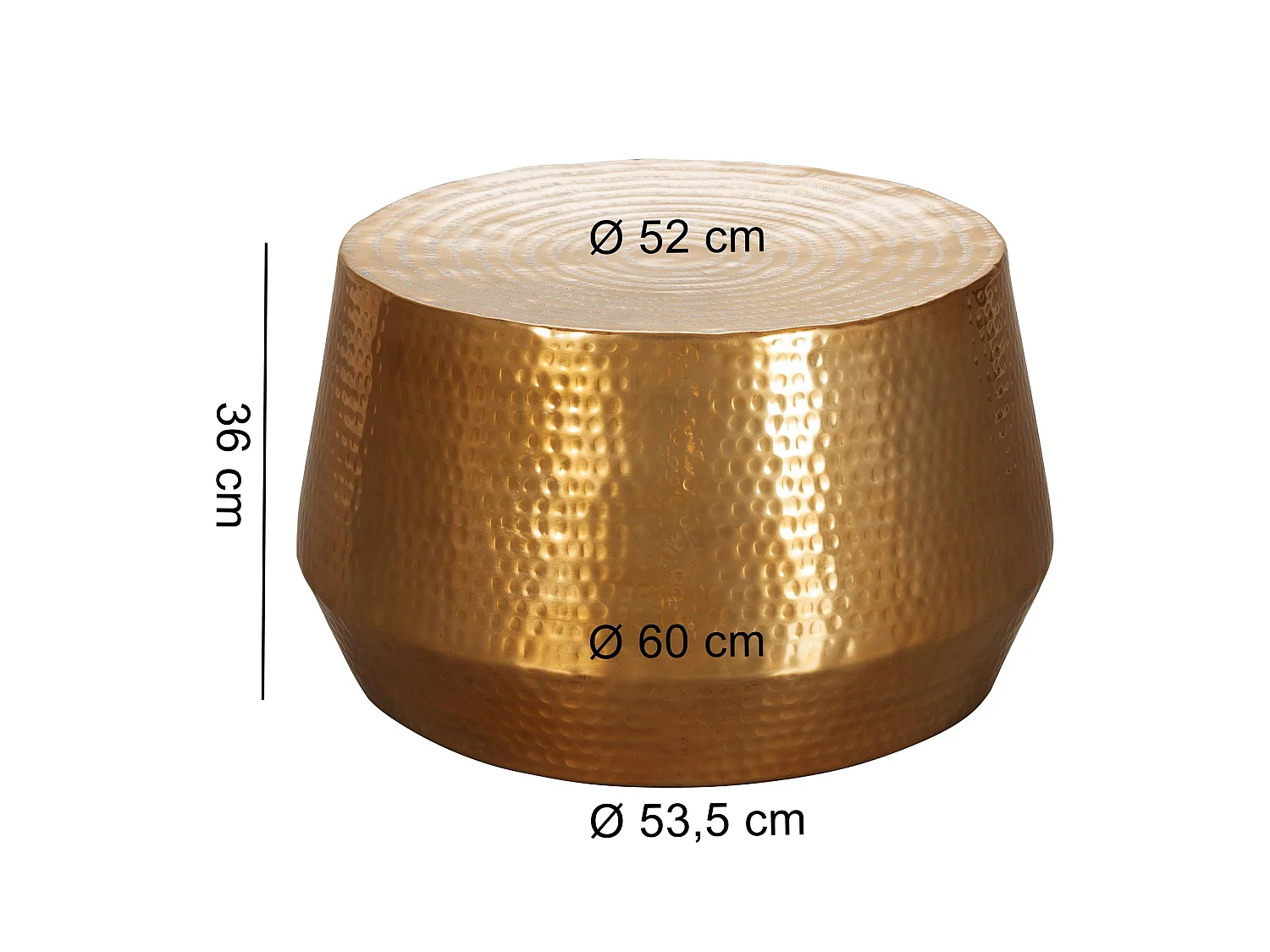 Table Basse Métal 60x36x60 cm Table d'appoint Design Bout de canapé Rond