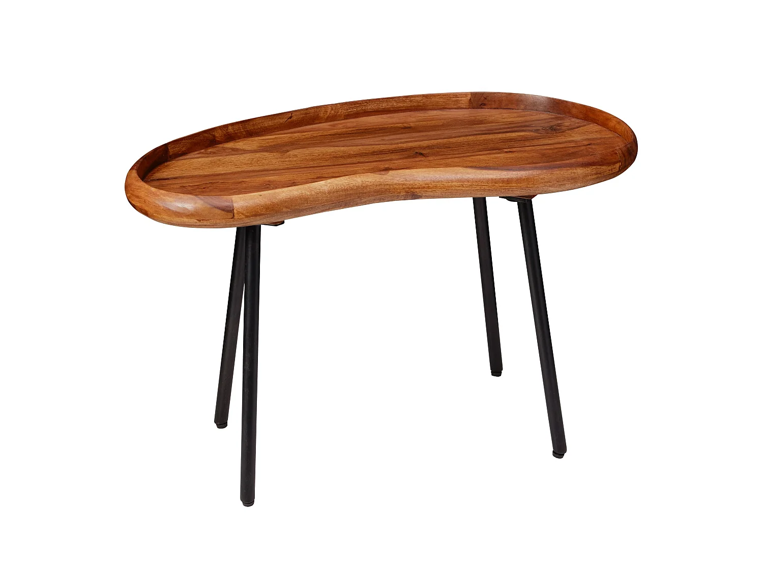 Table Basse Bois Massif Sheesham / Métal Table d'appoint Table de salon