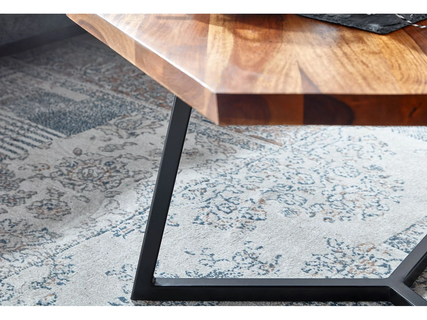 Table Basse Hexagonal Bois Massif 60x60x35 cm Petite Table de Salon