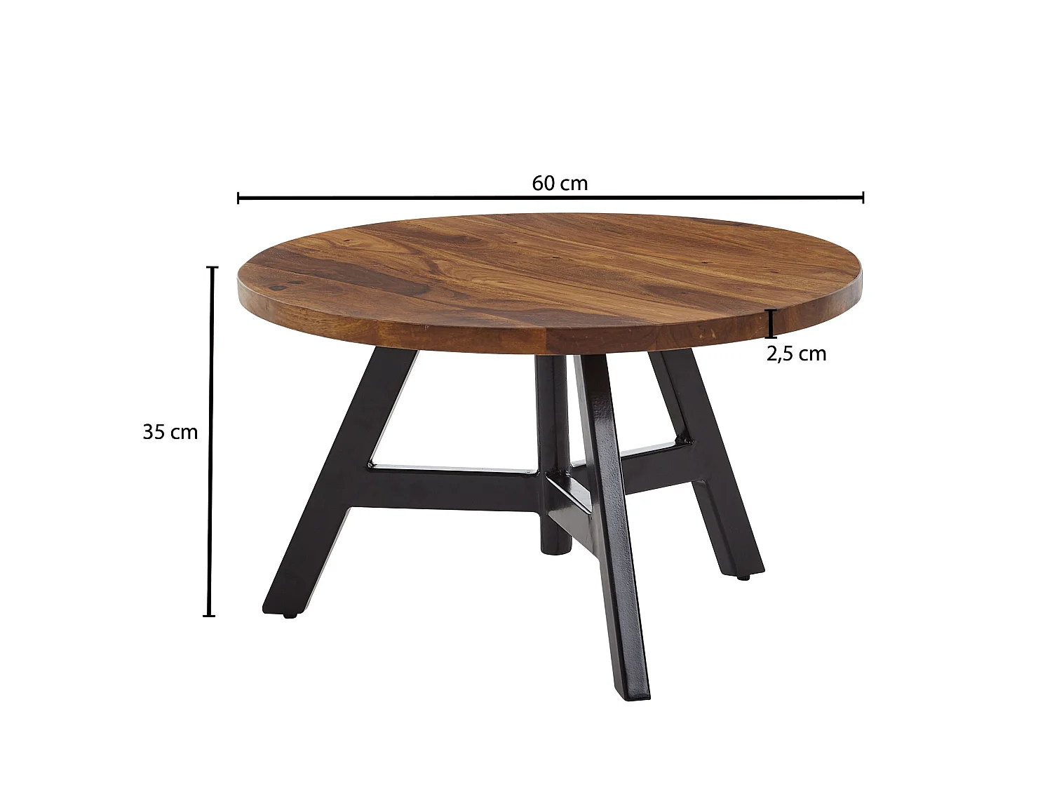 Couchtisch Sofatisch Massivholz 60x60x35 cm Wohnzimmertisch Tisch Rund