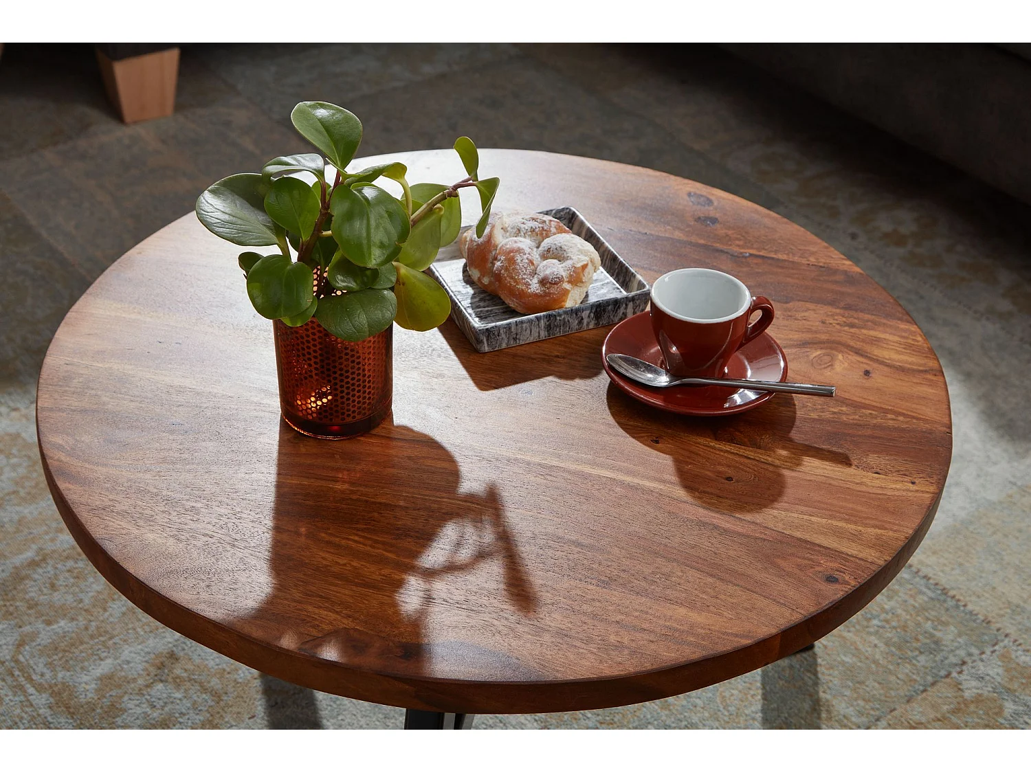 Couchtisch Sofatisch Massivholz 60x60x35 cm Wohnzimmertisch Tisch Rund