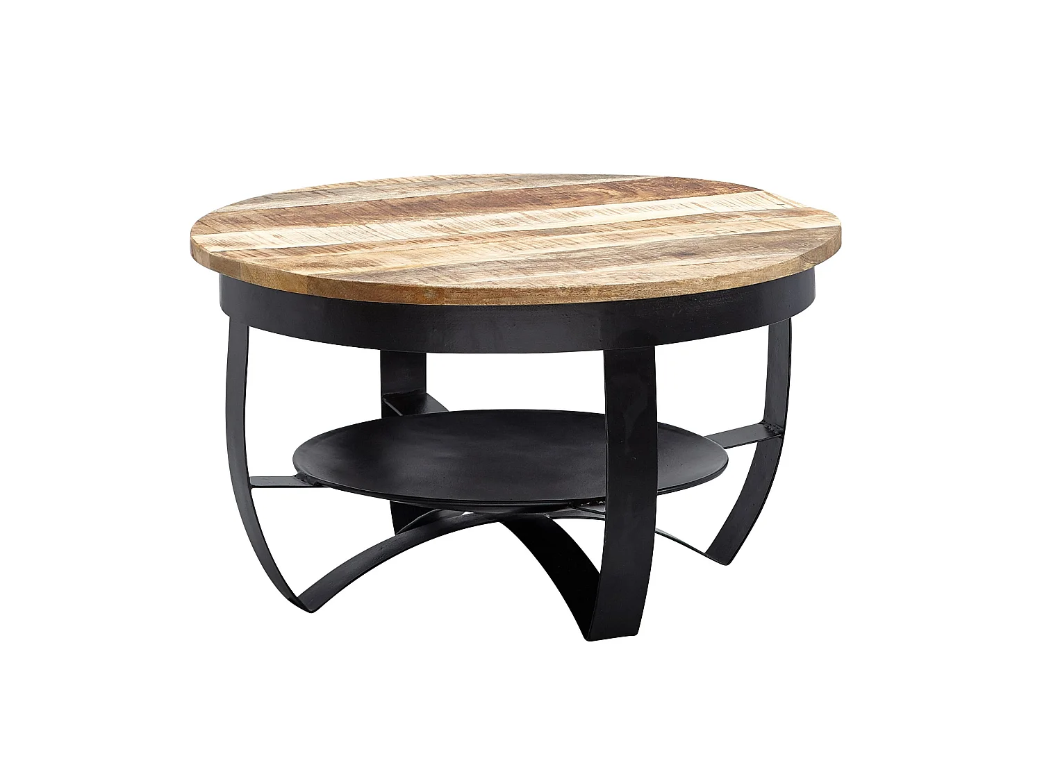 Table Basse Bois Massif 60x34x60 cm Table d'appoint Table de salon Rond