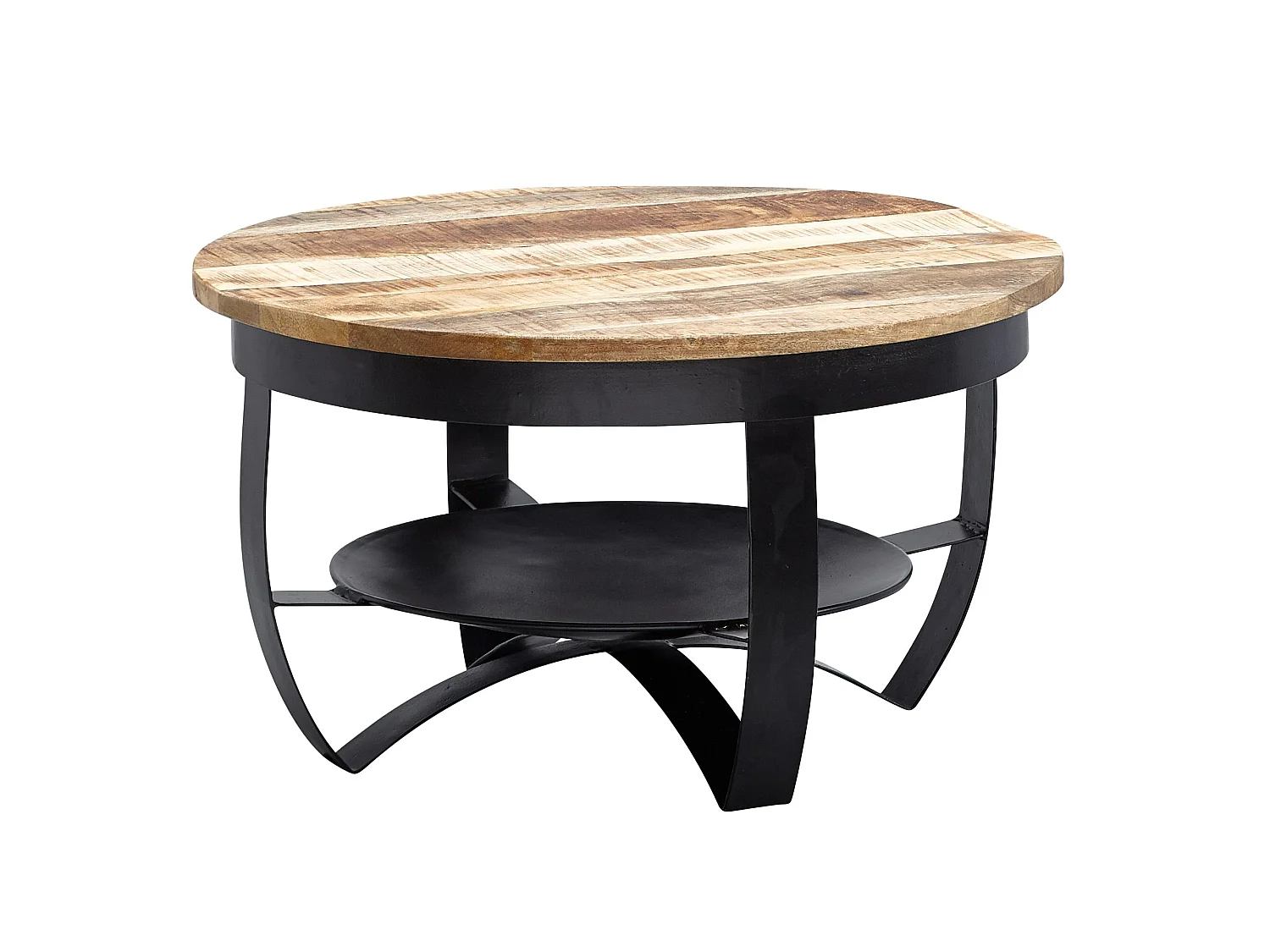 Table Basse Bois Massif 60x34x60 cm Table d'appoint Table de salon Rond