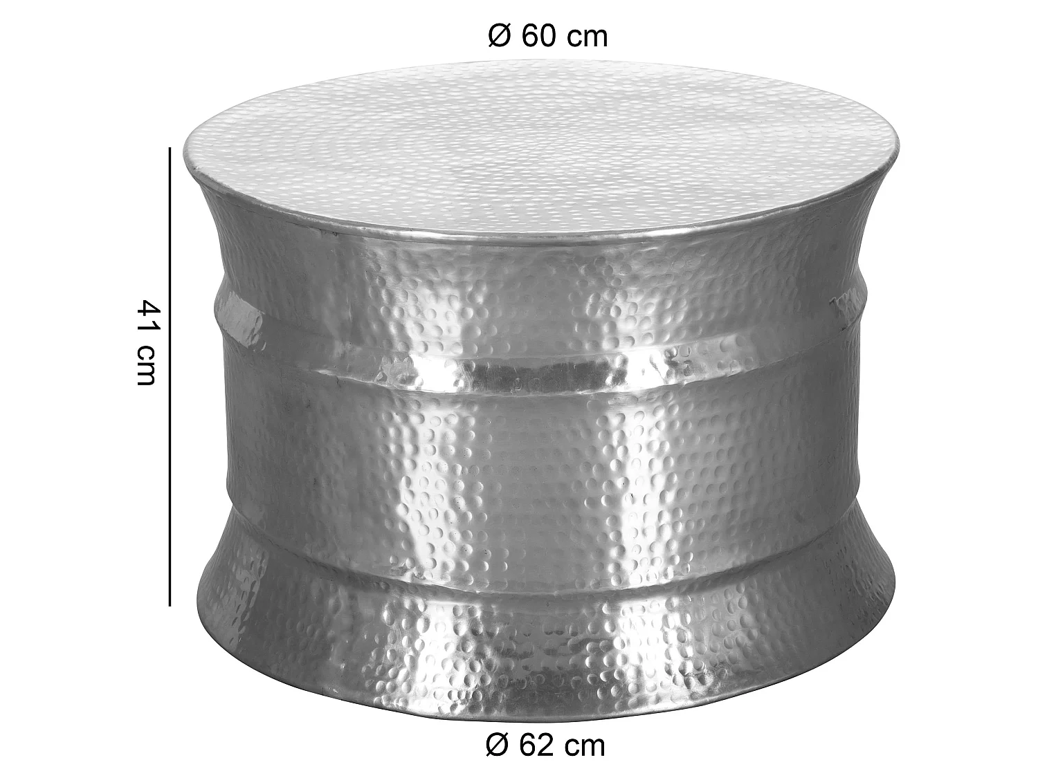 Table Basse de Salon 62x41x62cm Table de Canapé Metal Orientale Ronde