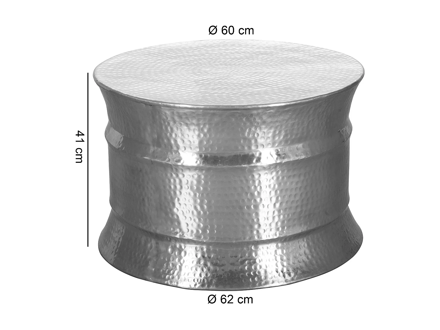 Table Basse de Salon 62x41x62cm Table de Canapé Metal Orientale Ronde