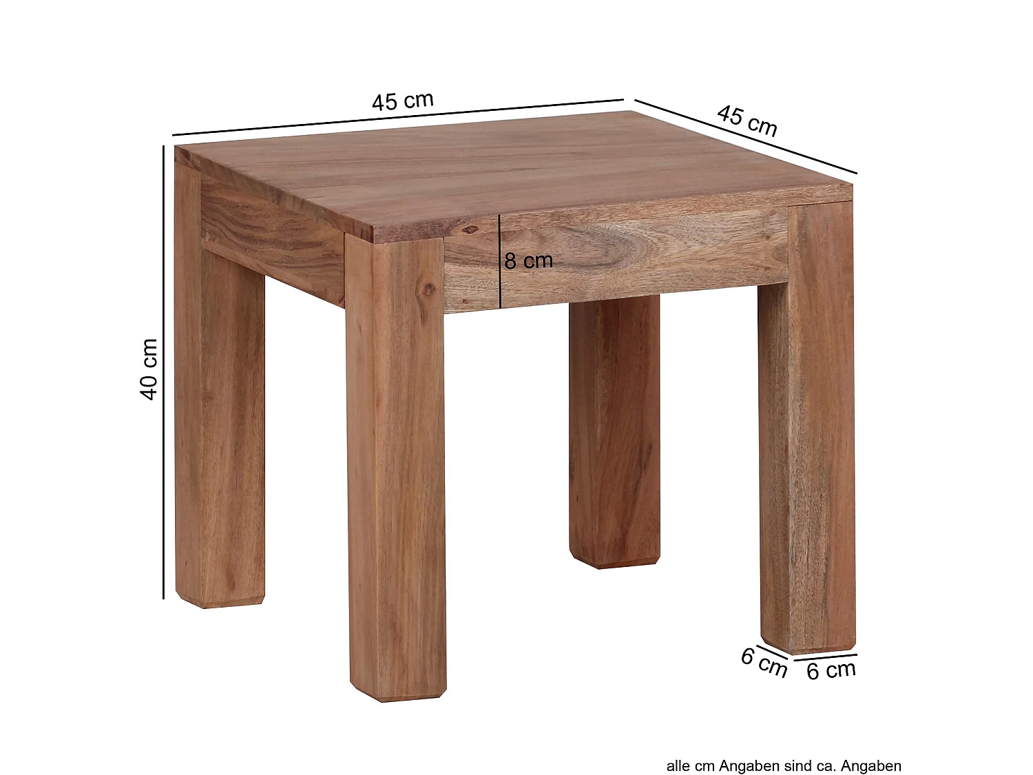 Couchtisch Massiv-Holz 45cm Wohnzimmertisch Landhaus Beistelltisch