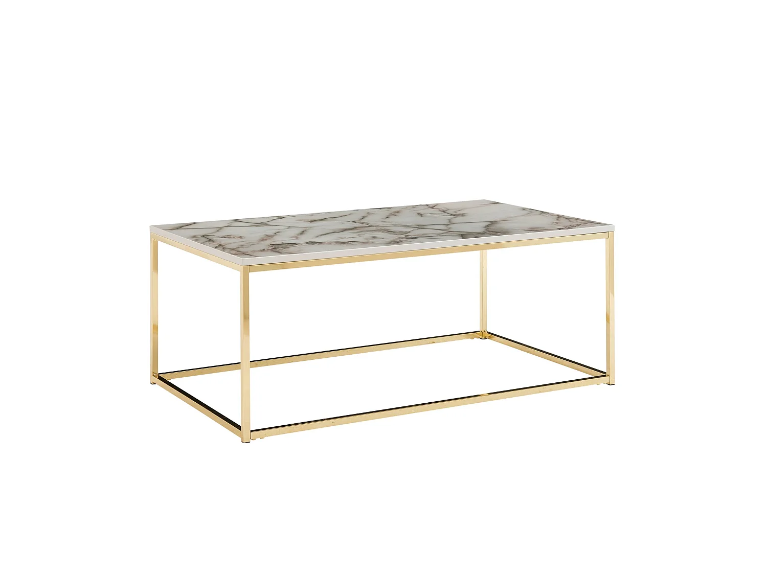 Table Basse de Salon 100x60x40cm Effet Marbré Table Canapé Rectangulaire