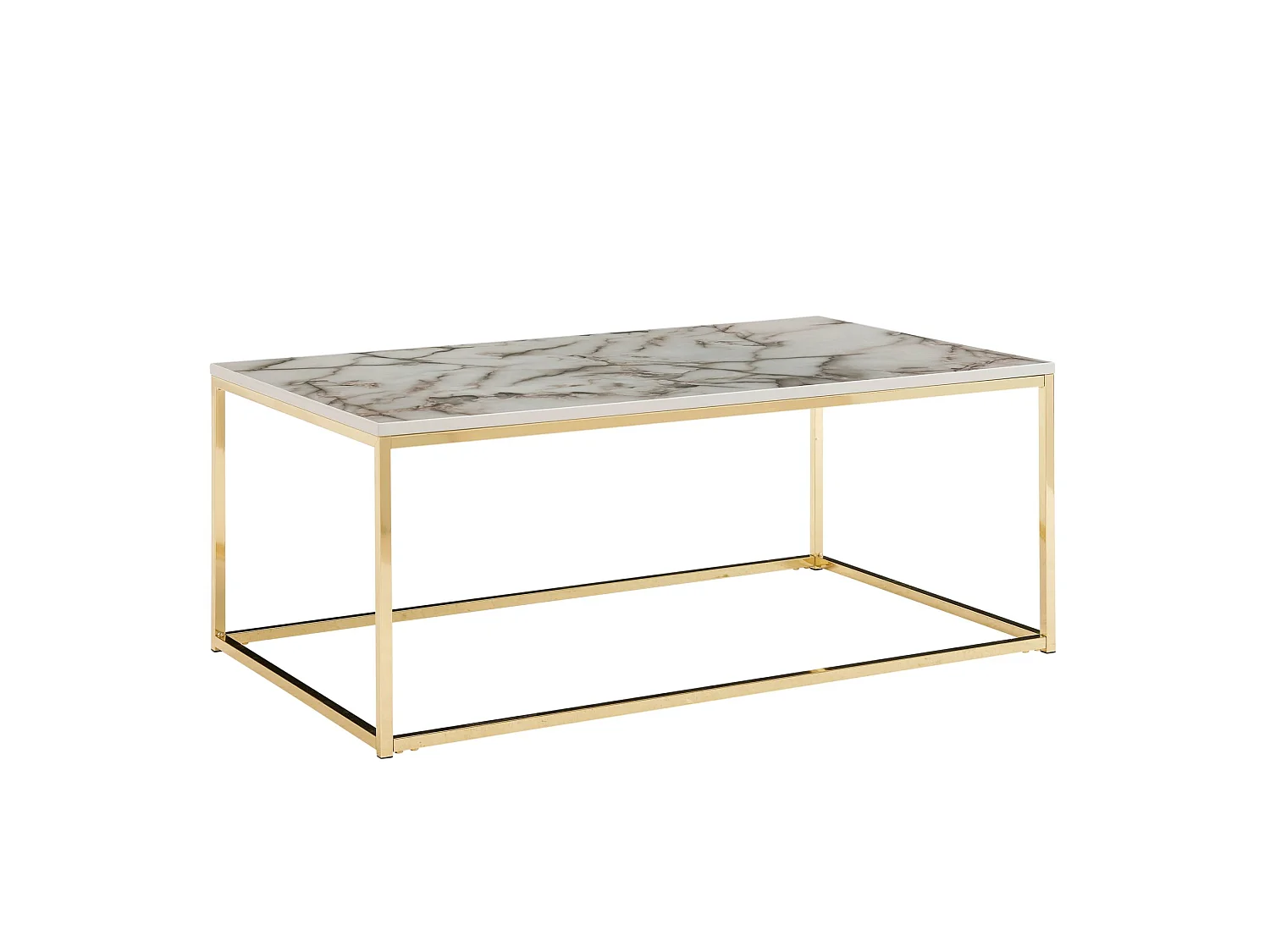 Couchtisch Sofatisch Marmor Optik 100x60x40 cm Wohnzimmertisch Tisch