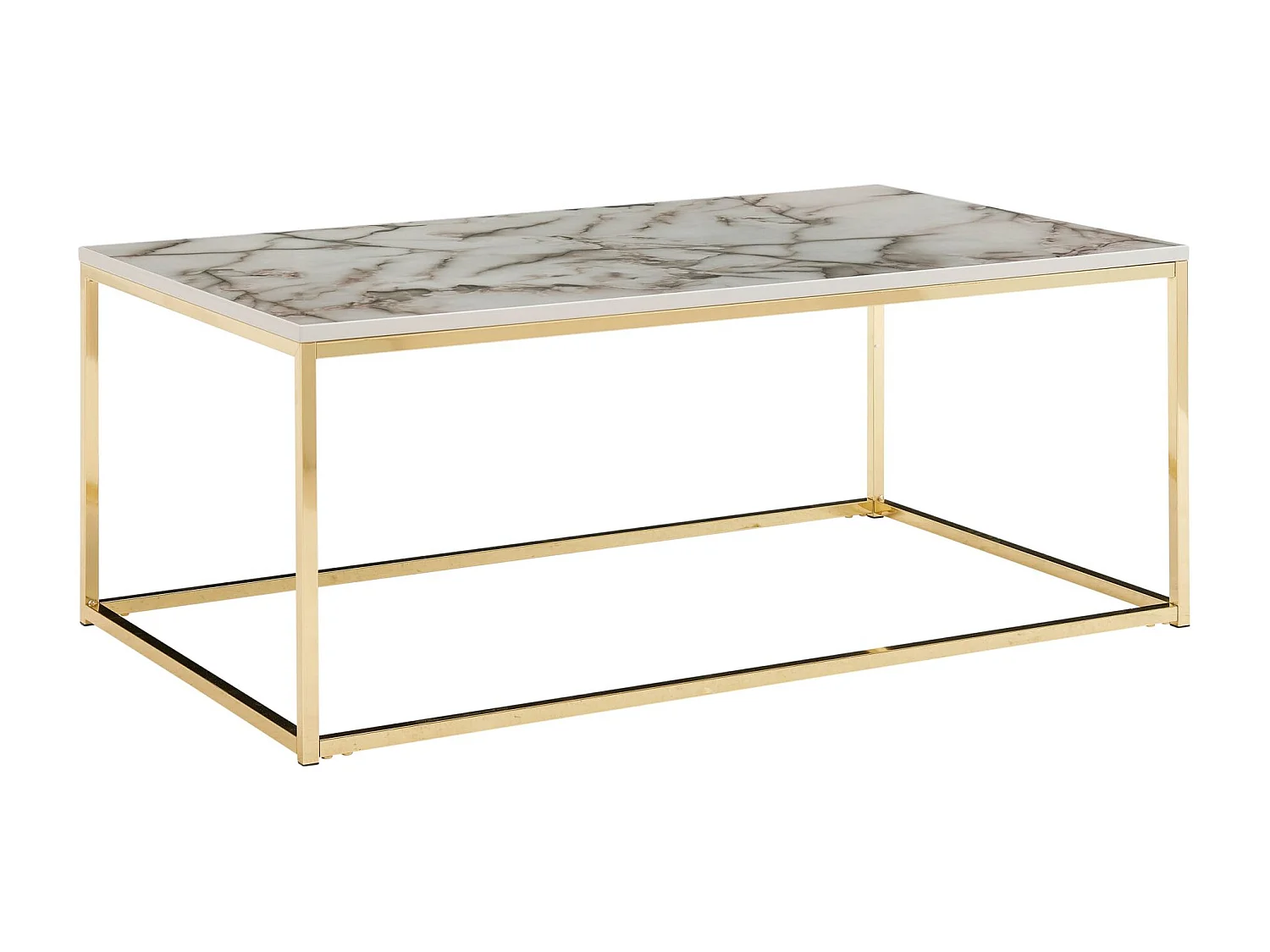 Table Basse de Salon 100x60x40cm Effet Marbré Table Canapé Rectangulaire