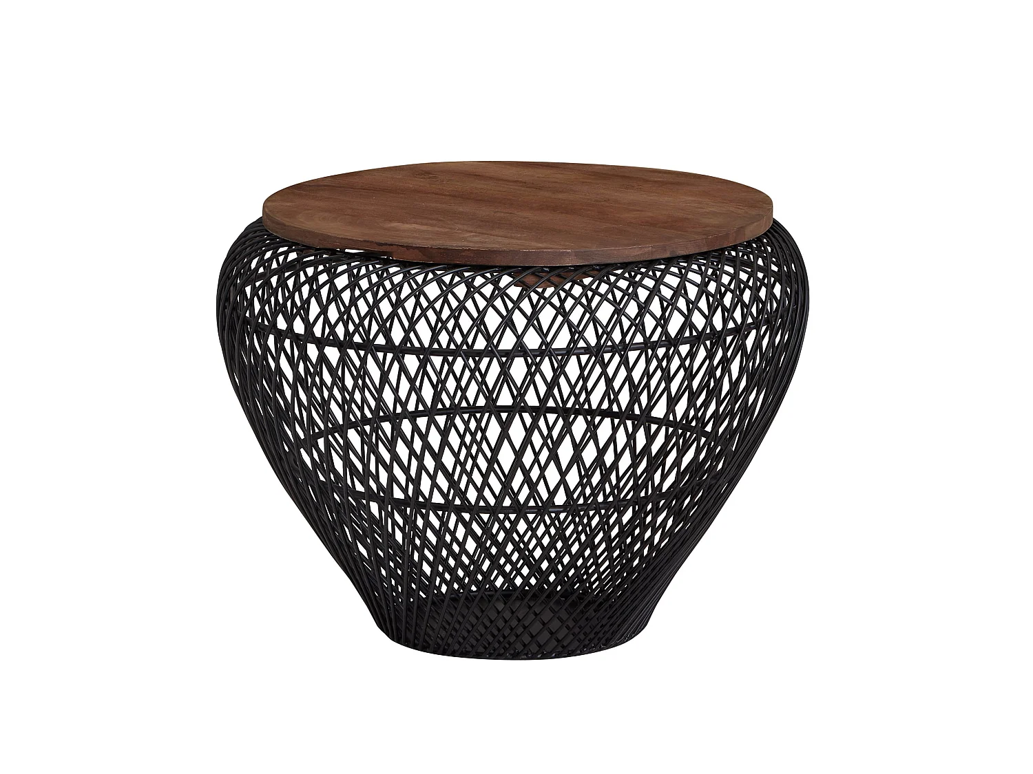 Table Basse de Salon Bois Massif 60x60x45cm Petite Table Moderne Ronde