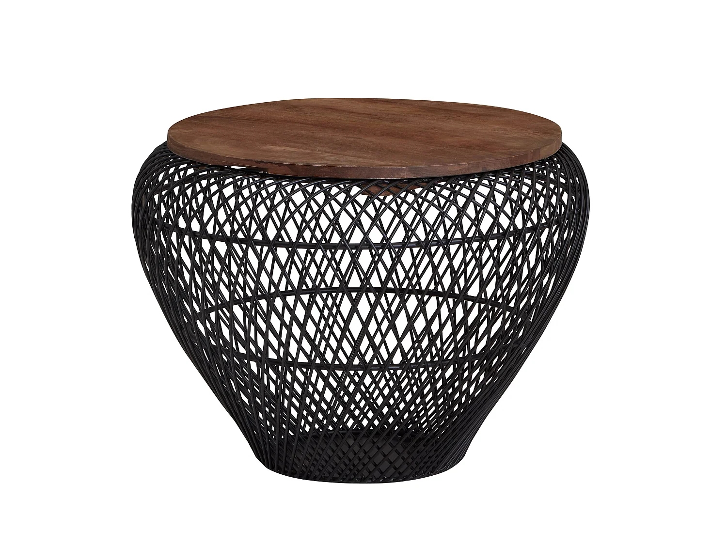 Couchtisch Sofatisch Rund Metall Ø 60 cm Tisch Stauraum Wohnzimmertisch