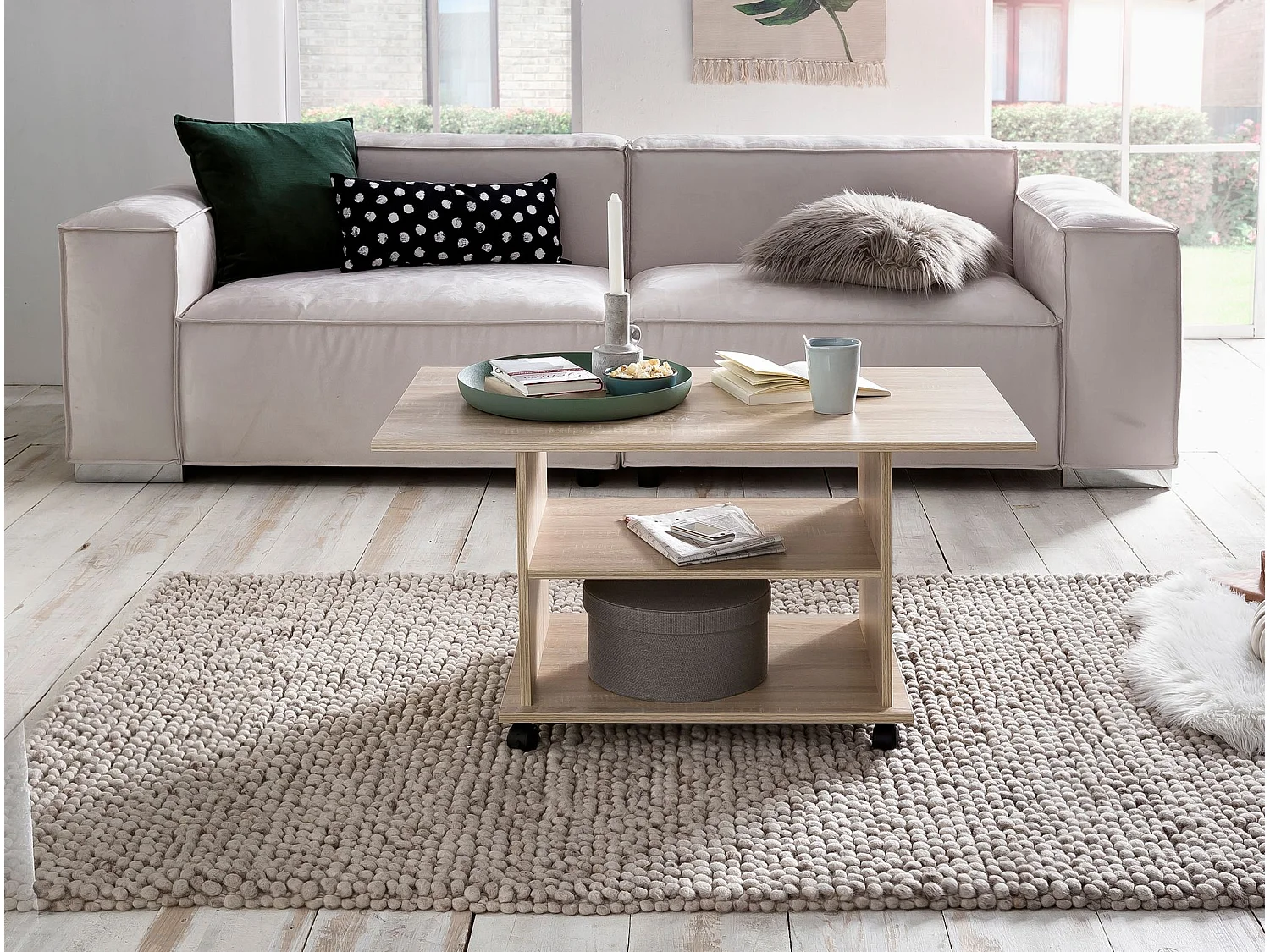 Table Basse 95x51x54,5 cm Table de Salon Table d'appoint Table de Sofa