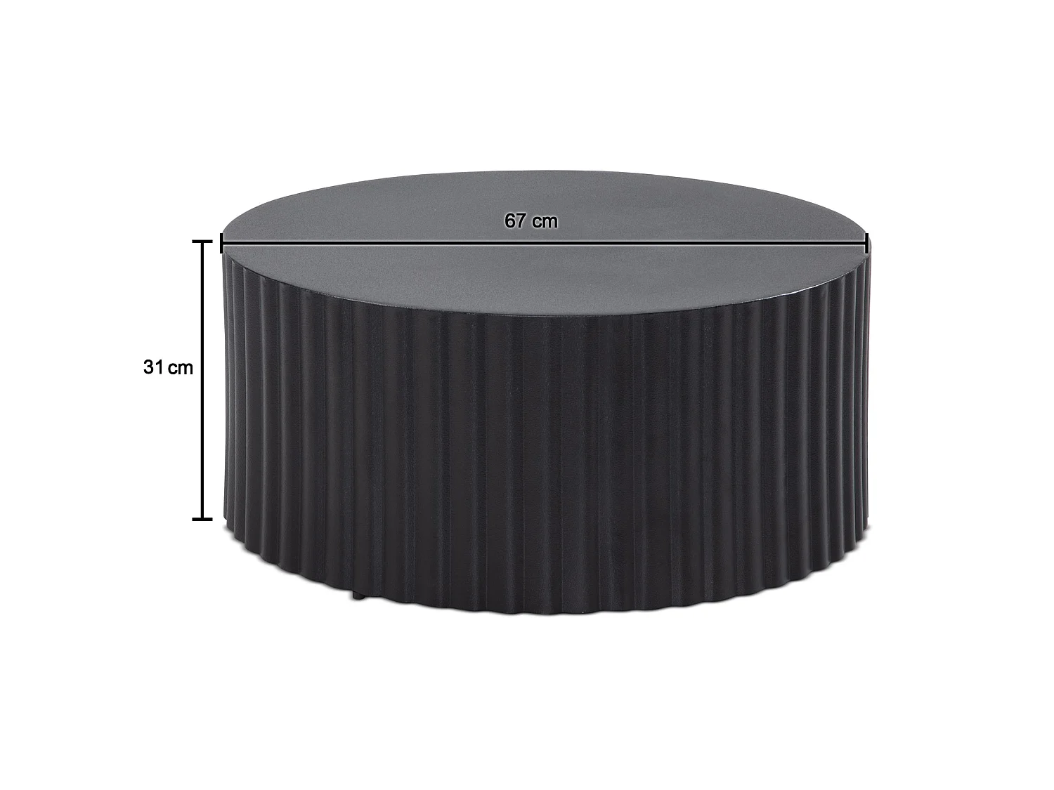 Couchtisch Sofatisch Metall Schwarz 67x67x31 cm Wohnzimmertisch Rund