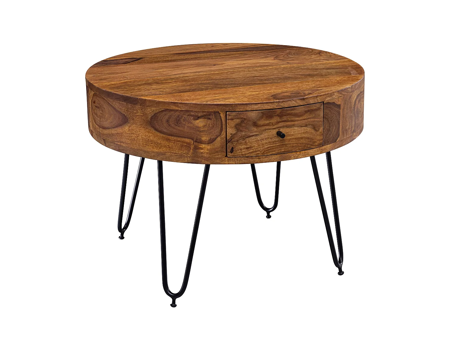 table basse bois massif 60 cm table de salon table basse ronde étagère