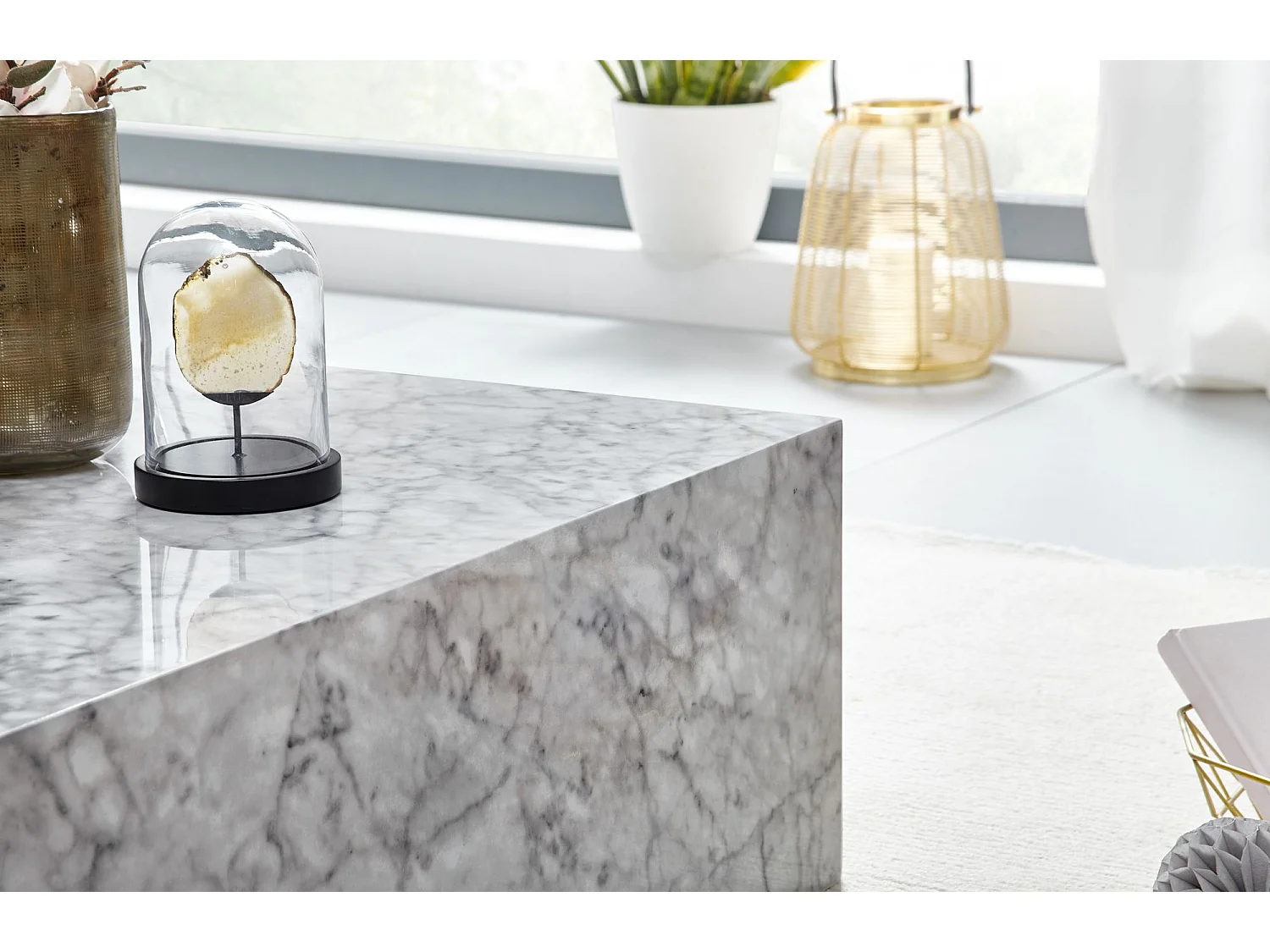 table basse 100cm MDF aspect marbre table de salon table basse moderne