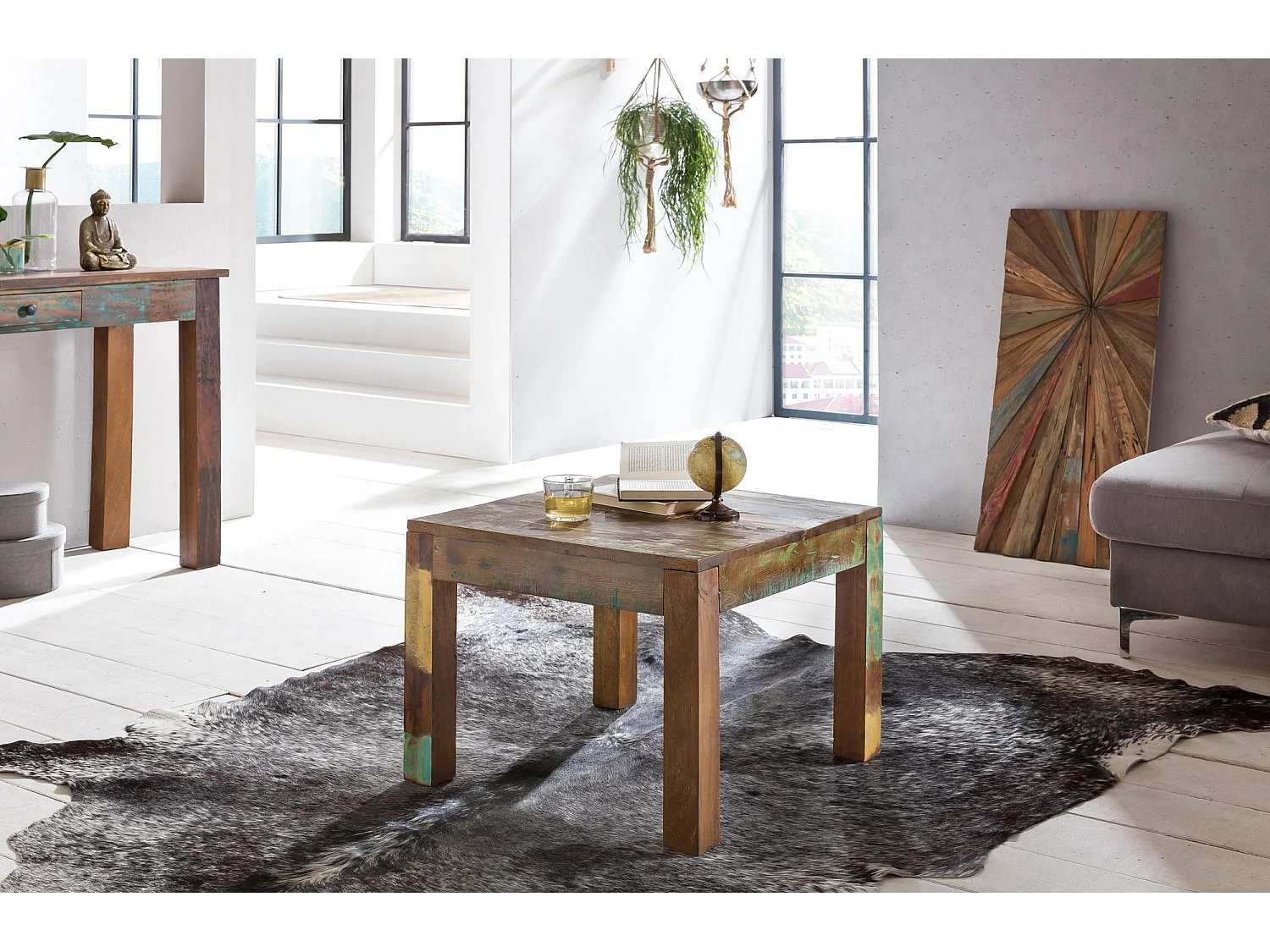 Couchtisch 60 x 47 x 60cm Beistelltisch Wohnzimmer Tisch Massiv