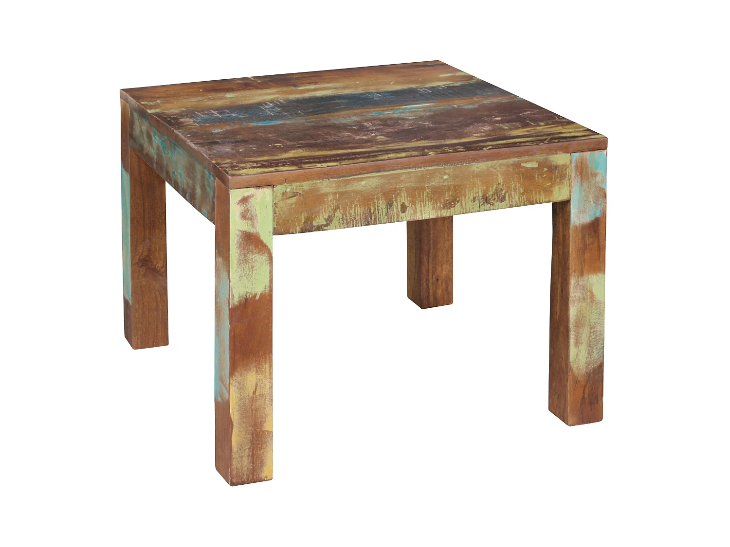 Table Basse Bois Massif 60x47x60cm Table en bois Table d'appoint Shabby