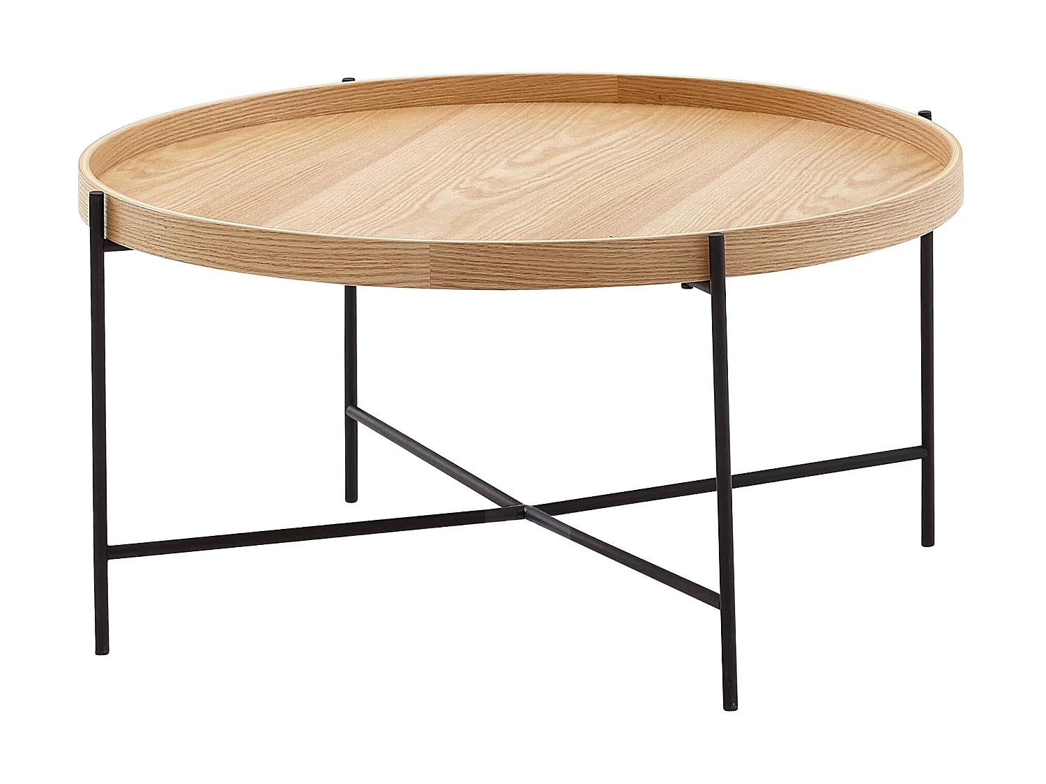 Couchtisch Sofatisch 78x78x40 cm Wohnzimmertisch Holz Metall Tisch Rund