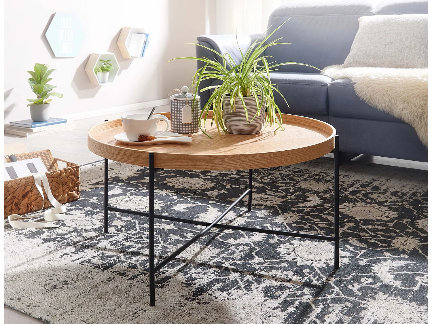 Table basse 78x78x40 cm vivant autour de la table en métal bois table de salle