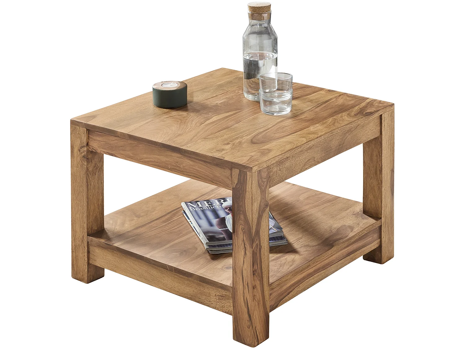 Table Basse Bois Massif 60x45x60cm Table d'appoint Table de salon Design