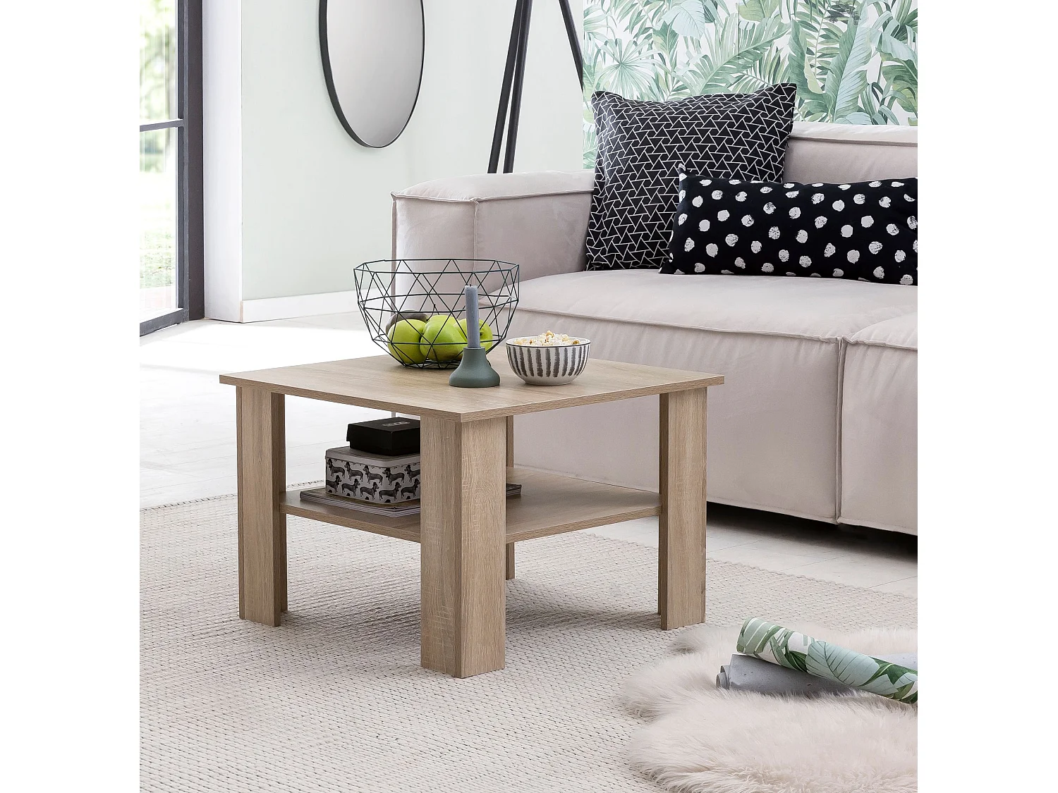 Couchtisch SV51868 Tisch Holz 60x42x60cm Wohnzimmertisch Sofatisch klein