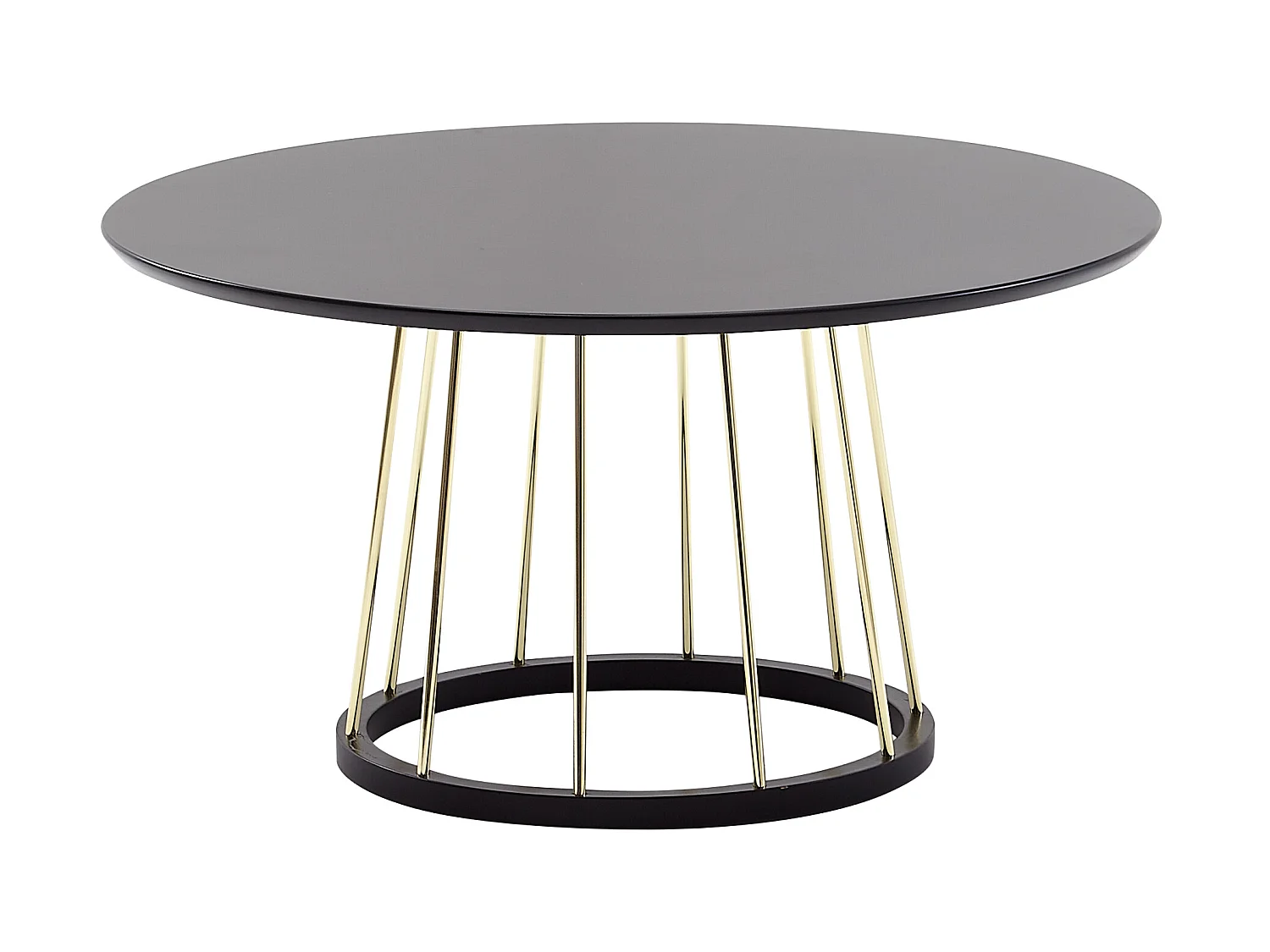 Table Basse ronde 80 cm table de salon en métal noir
