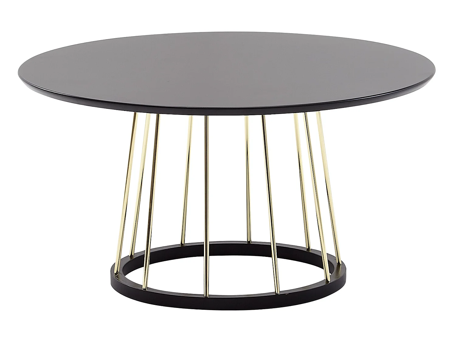 Table Basse ronde 80 cm table de salon en métal noir
