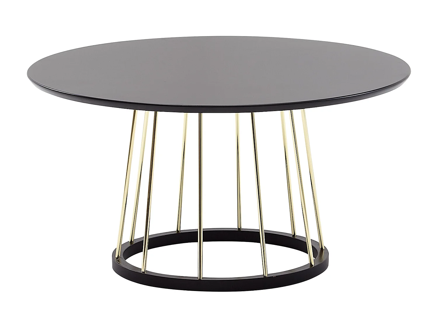 Table Basse ronde 80 cm table de salon en métal noir