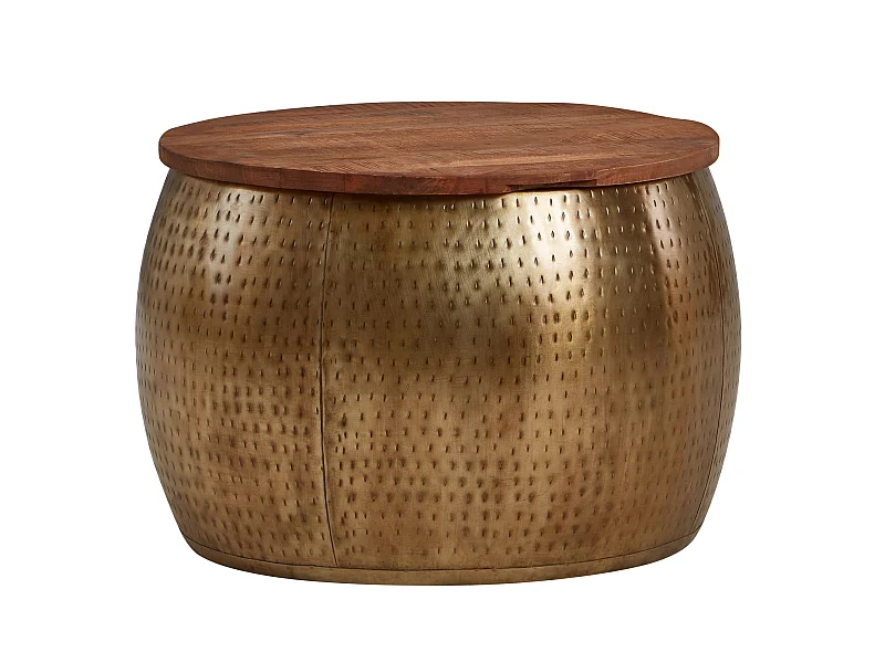 Table Basse de Salon Bois Massif 60x60x40 cm Petite Table Moderne Ronde