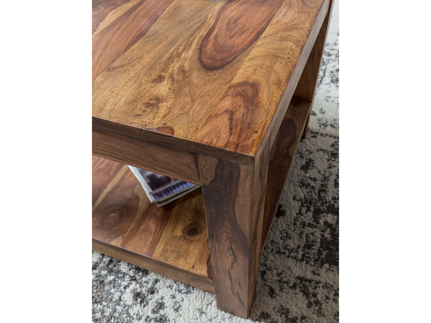 Couchtisch Massiv-Holz 60 x 60cm Wohnzimmer-Tisch Landhaus Beistelltisch