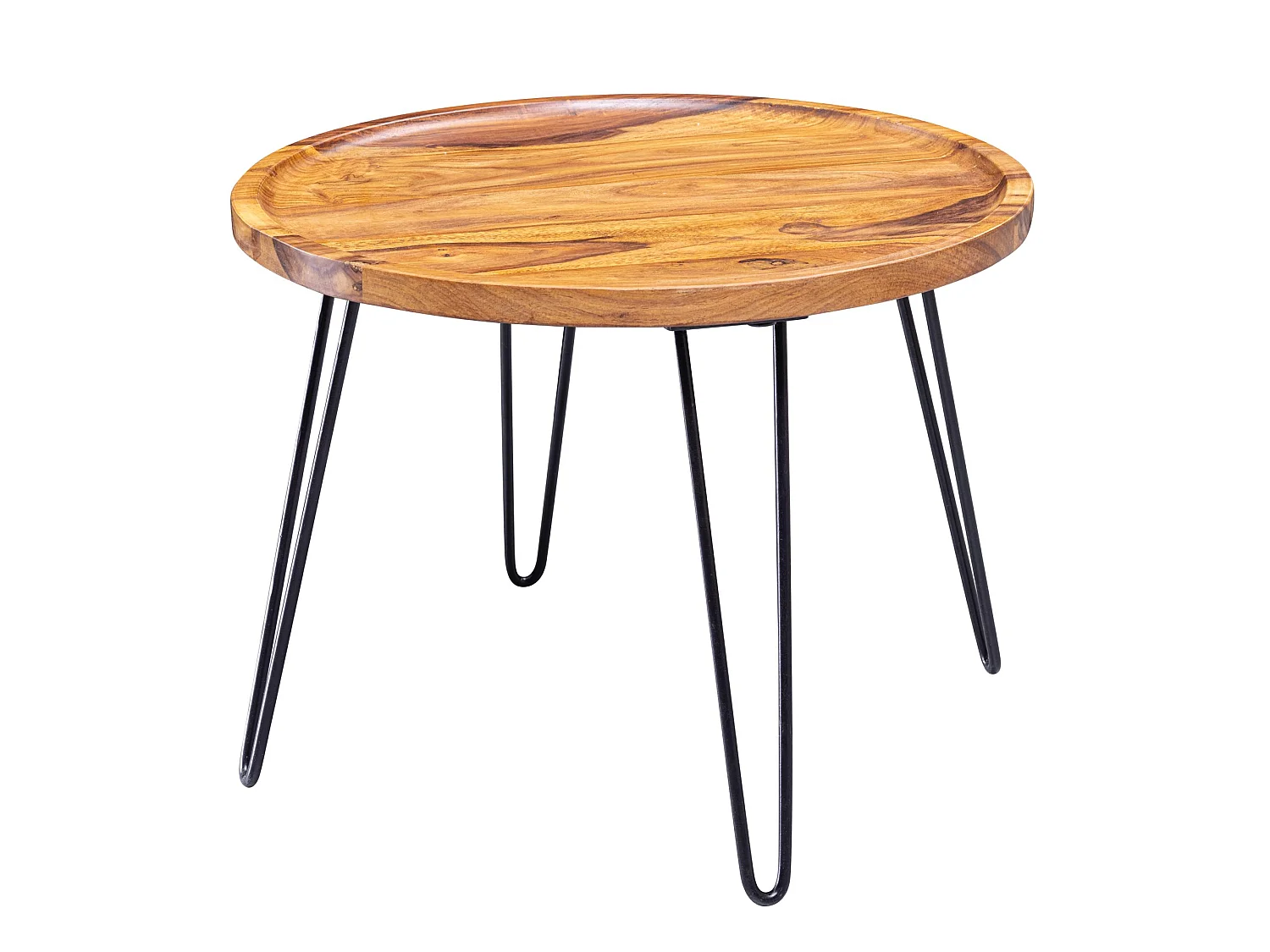 Couchtisch 60x45x60 cm Sheesham Wohnzimmertisch Rund Sofatisch Tisch