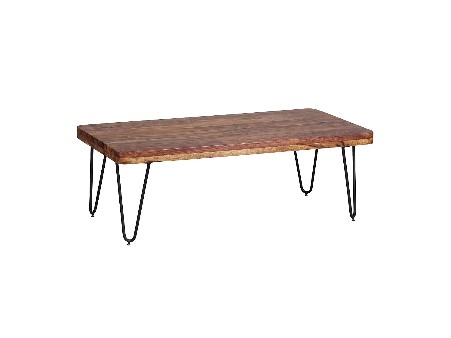 Table Basse Bois Massif Métal 115x40x60cm Table d'appoint Table de salon