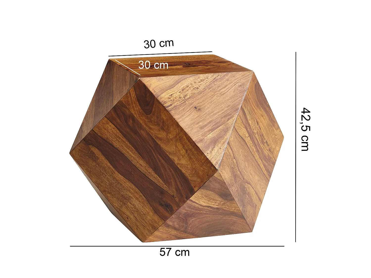 Couchtisch 57 x 42,5 x 57 cm Massivholz Sofatisch Wohnzimmertisch Tisch