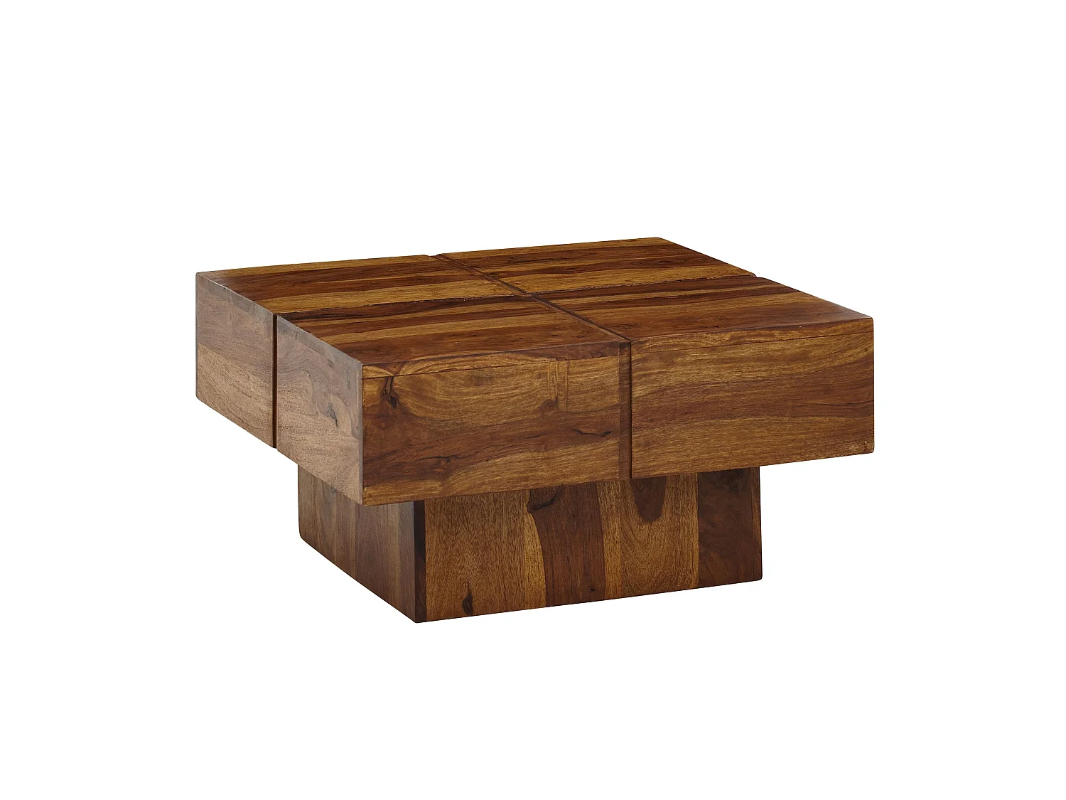 Table Basse Carrée Bois Massif 57,5x57,5x30 cm Petite Table de Salon