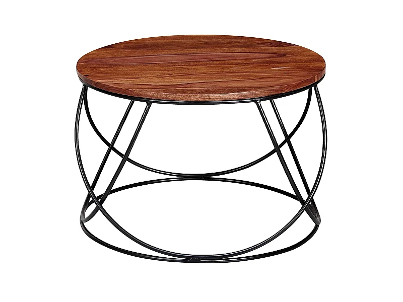 Couchtisch Massivholz 60 cm Wohnzimmertisch Sofatisch Rund Tisch Holz