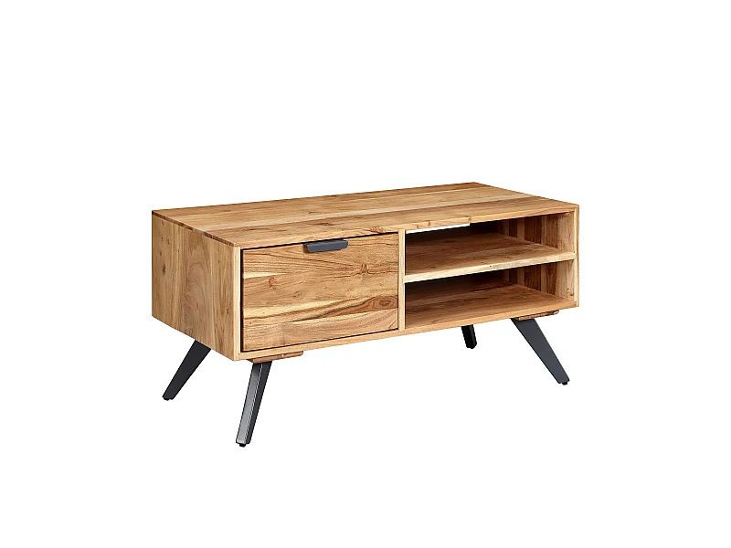 Couchtisch 95x45 cm Akazie Wohnzimmertisch Holz Tisch Sofatisch Massiv