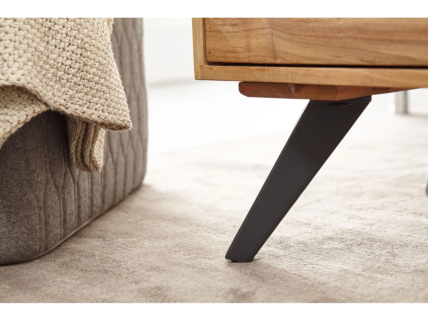 table basse 95x45 cm table de salon en acacia table basse en bois massif