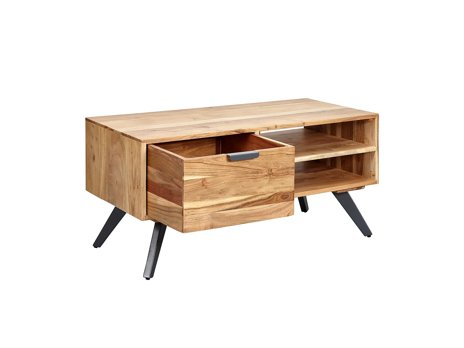 table basse 95x45 cm table de salon en acacia table basse en bois massif