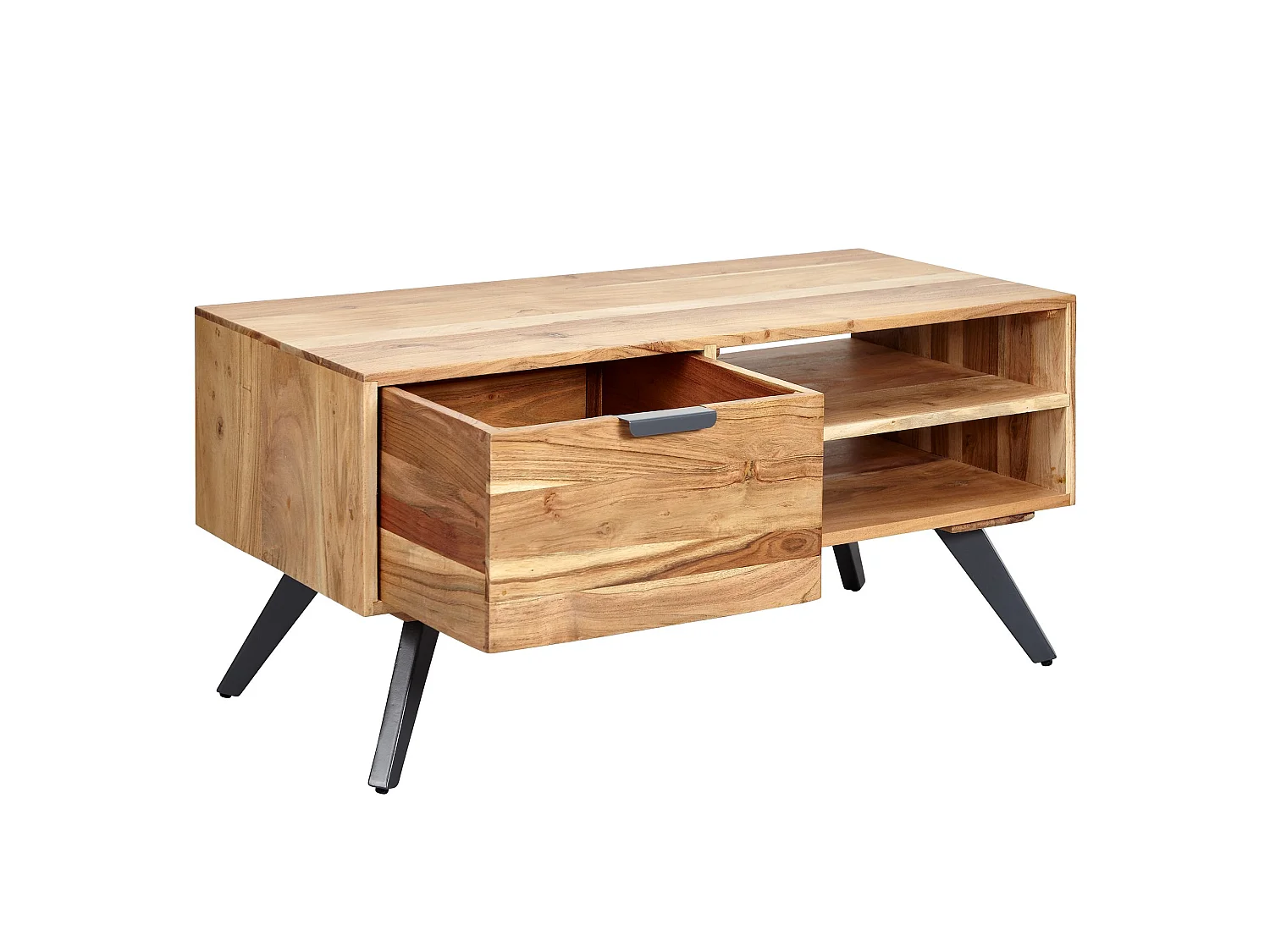 table basse 95x45 cm table de salon en acacia table basse en bois massif